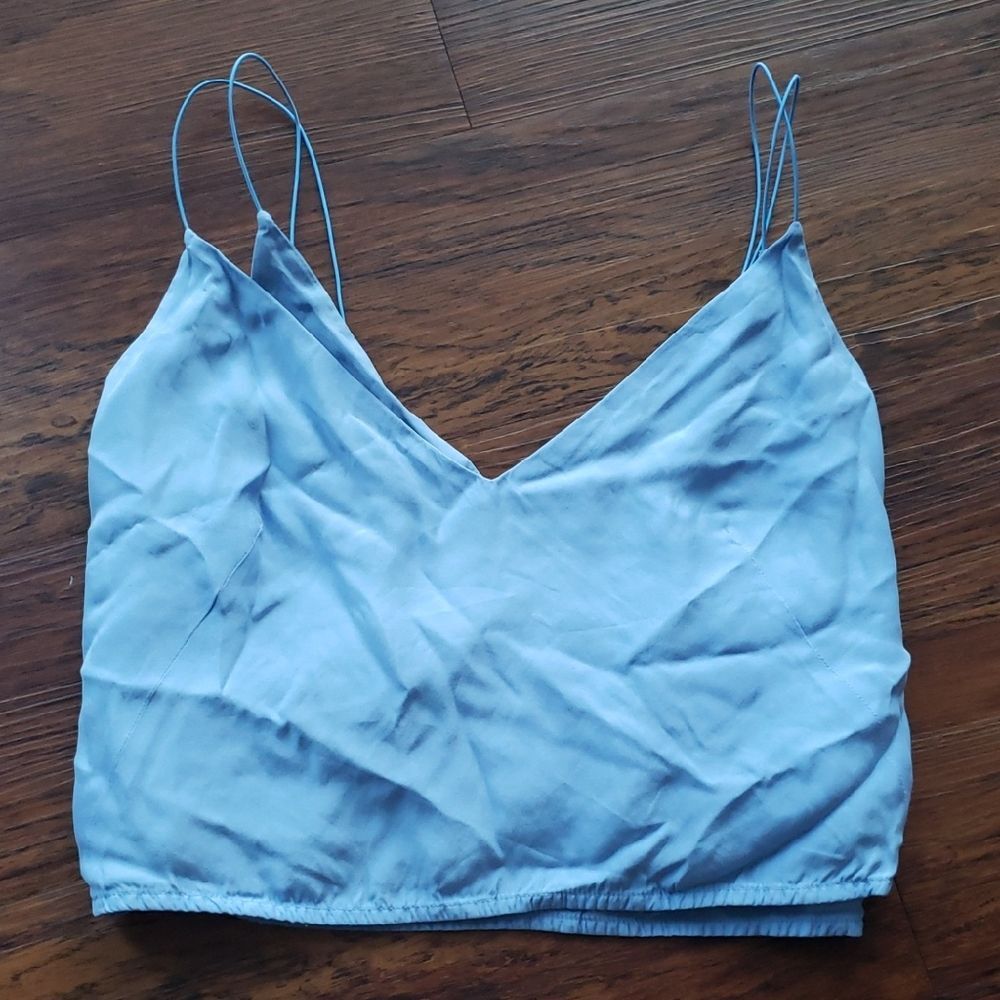 Gauge81 Light Blue Women's Top Size Small Spaghetti Strap Festival100% Silk - Picture 2 of 6